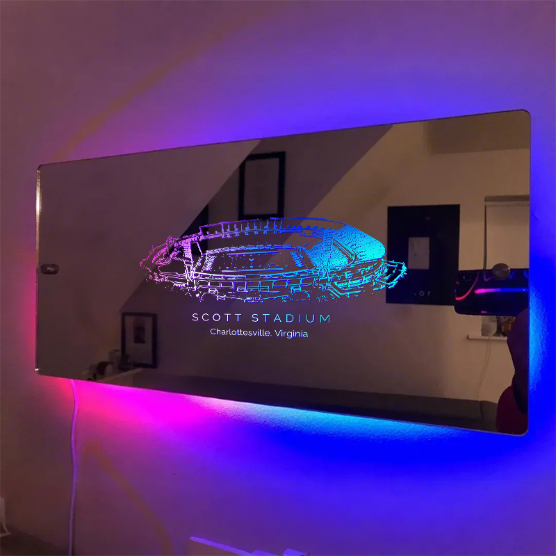 Scott Stadium(Virginia) Mirror Light-Gifts For Sports Lovers、Virginia 