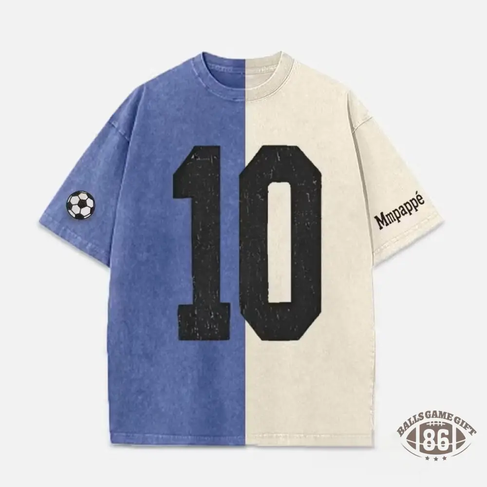 Custom Vintage Varsity Number or Letter Sport Team Two Tone Washed T-Shirt