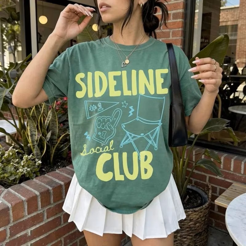 Sideline Social Club Comfort Colors T-Shirt - Game Day Oversized Tee