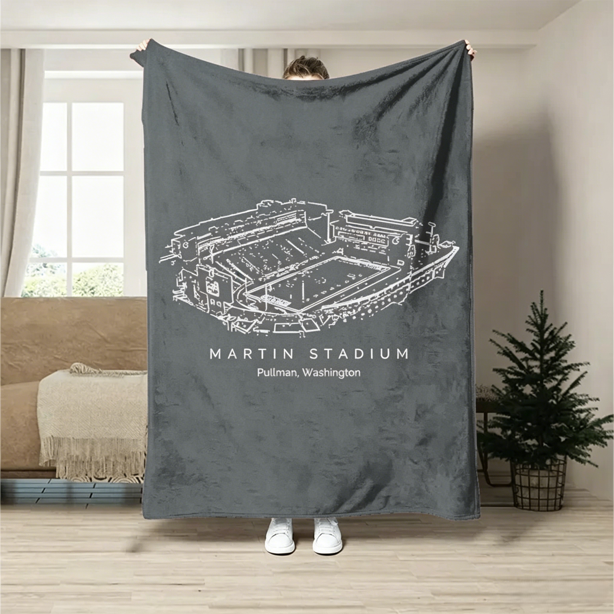 Martin Stadium - College Football Stadium Blanket