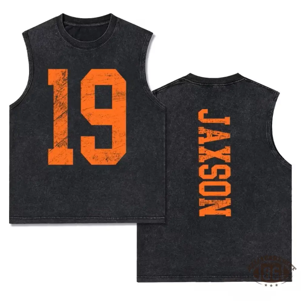 Custom Vintage Varsity Number or Letter Sport Team Washed Tank Top
