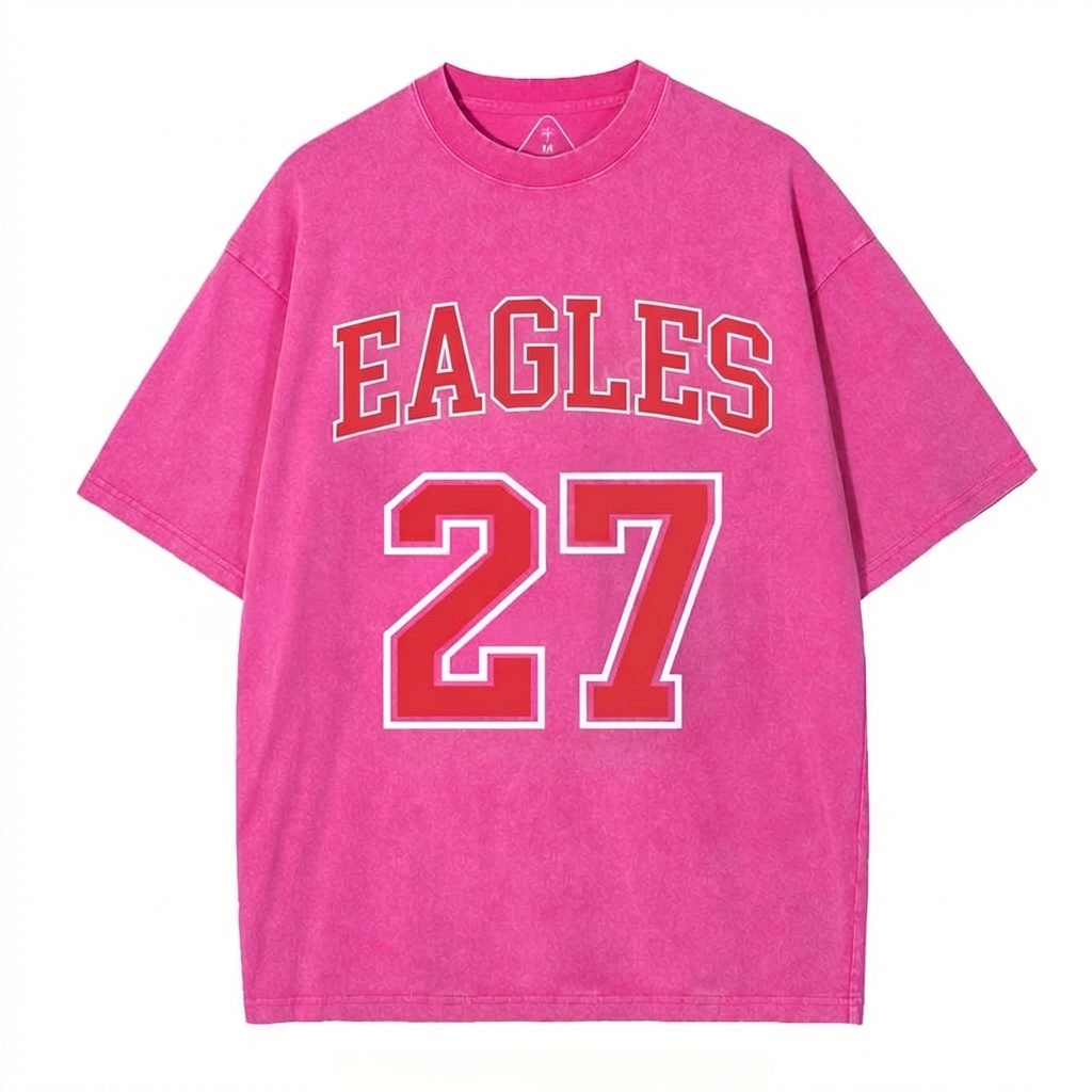 Custom Sports Number Vintage Washed T-shirt Personalized Team Jersey Style Tee