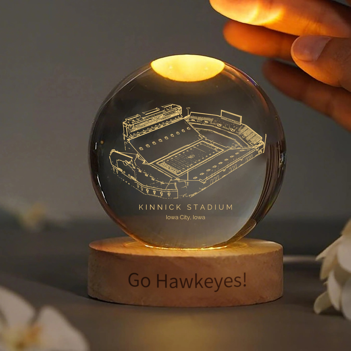 Kinnick Stadium 3D Spherical Crystal Ball Lamp