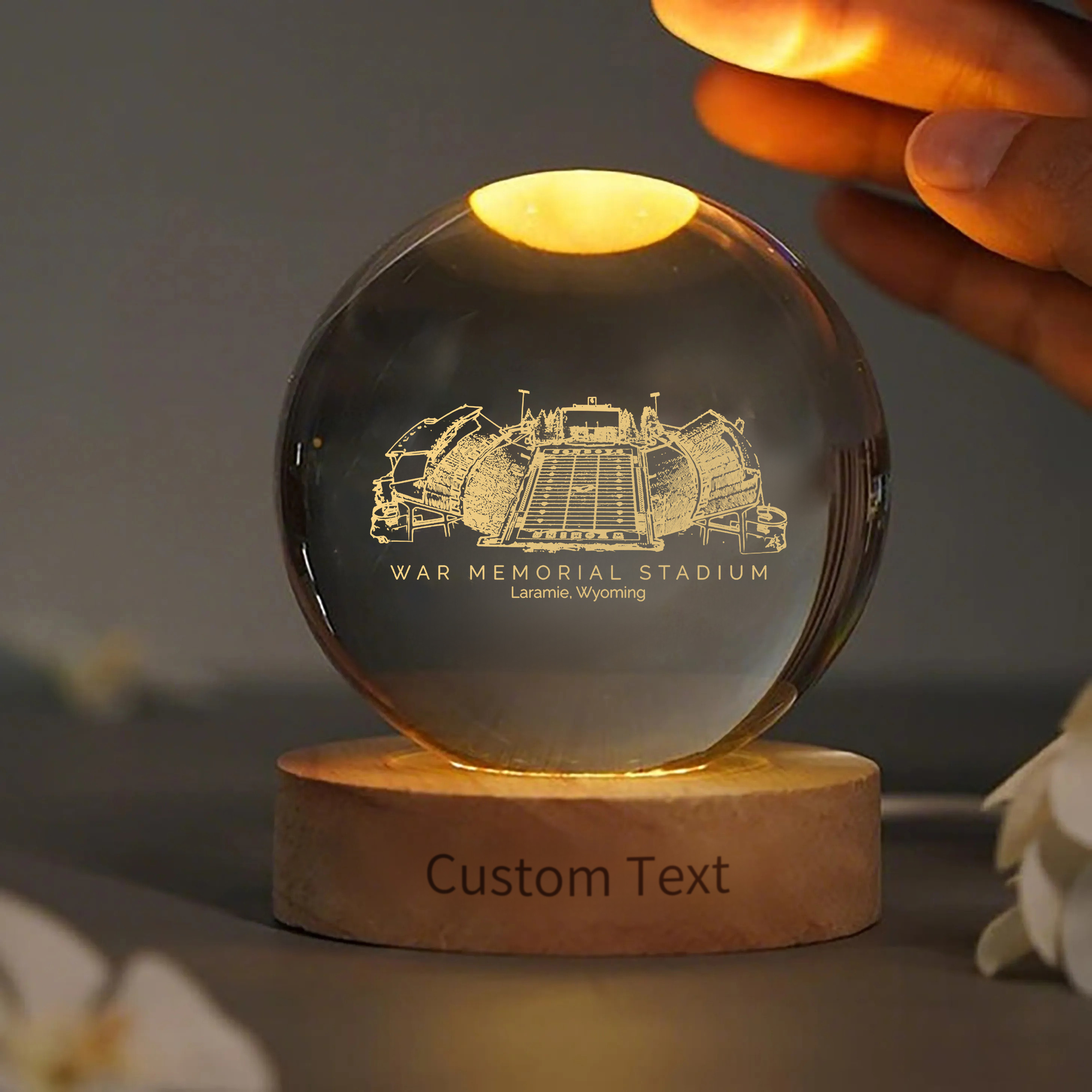 War Memorial Stadium 3D Spherical Crystal Ball Lamp