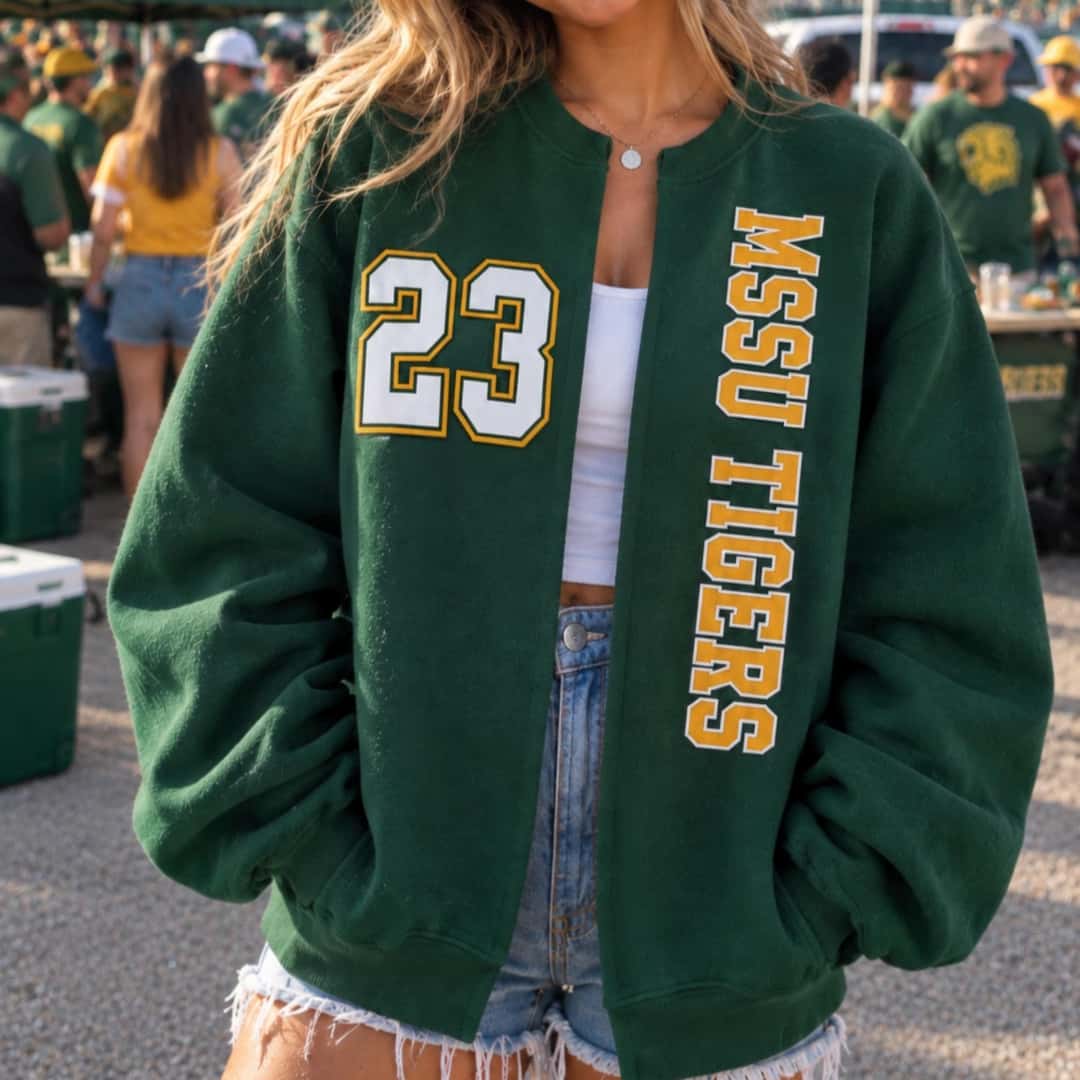 Split Game Day Sweatshirt, Oversized School Spirit Pullover, Football Top