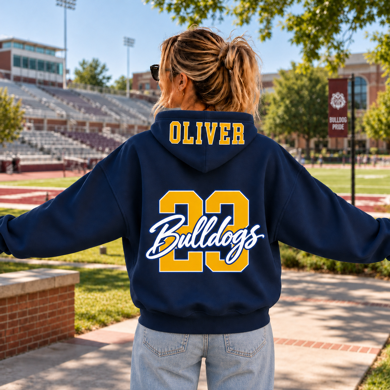 Personalized Football Hoodie, Custom Name & Number Sweatshirt, Game Day Spirit Wear