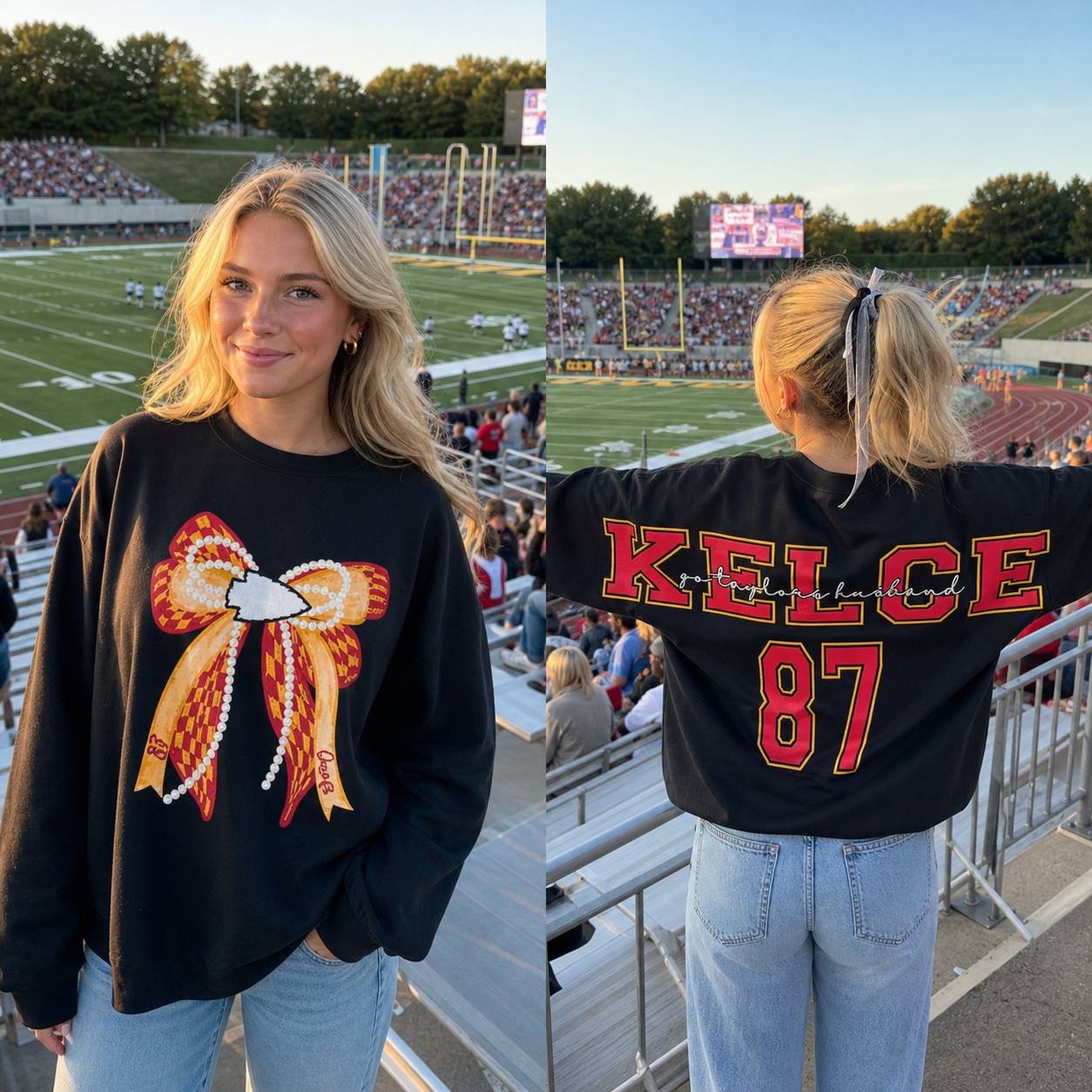 Custom Team Name, Number & Mascot Sweatshirt, Retro Game Day School Spirit Pullover with Bold Back Slogan