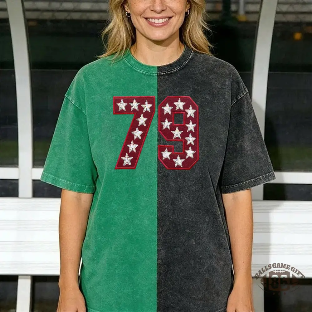 Personalized Team Number with Stars Two Tone Washed T-shirt 