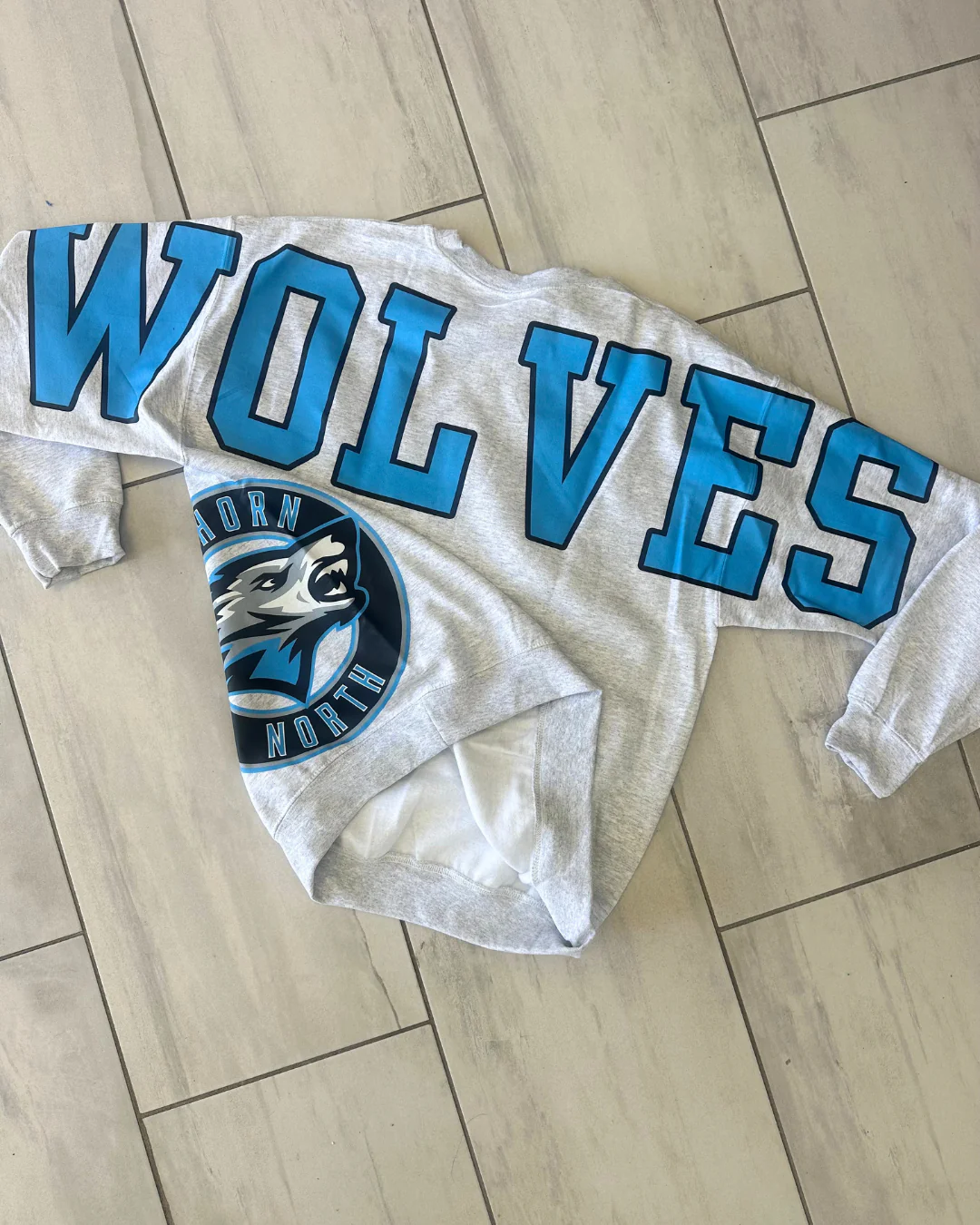 Retro Varsity Crewneck Sweatshirt, Vintage School Spirit Pullover, Oversized Casual Top