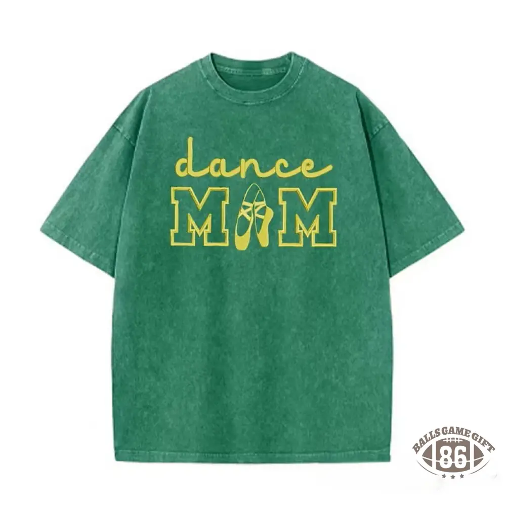 Dance Mom Embroidered Vintage Washed T-Shirt, Oversized Casual Dance Mom Tee