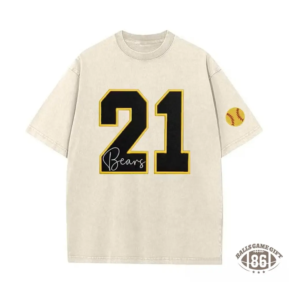 Custom Sports Number T-Shirt, Vintage Washed Team Spirit Casual Top