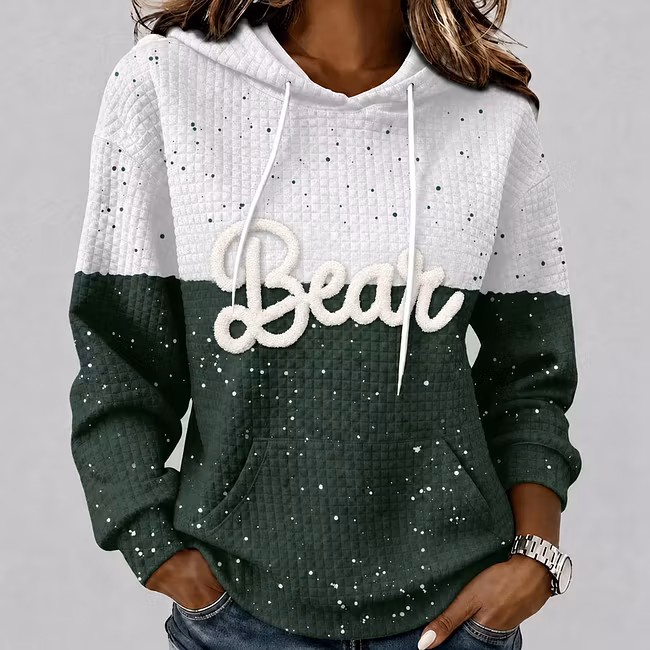 Custom College Spirit Waffle Hoodie, Personalized Chenille Team Name & Mascot Game Day Pullover