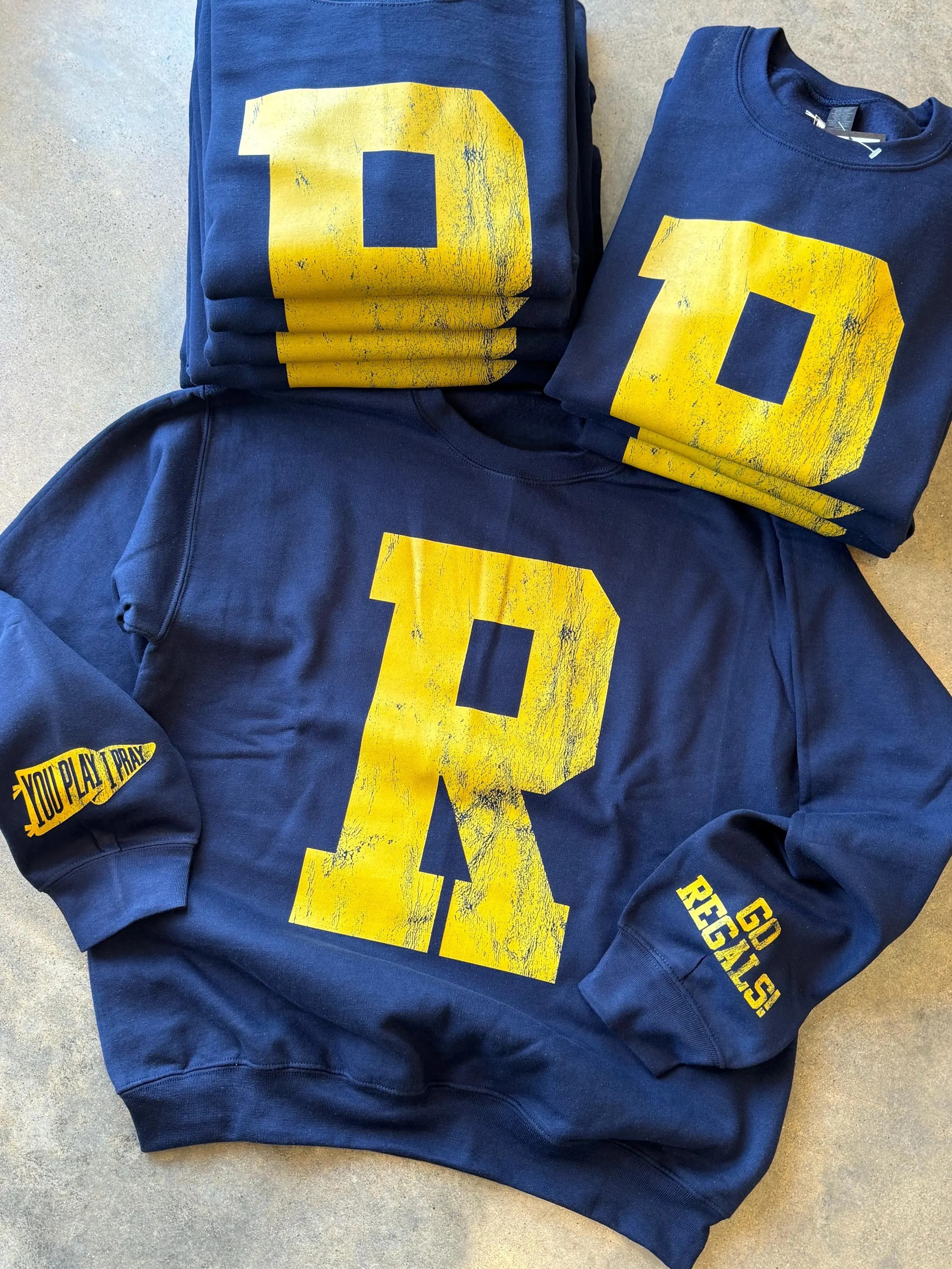 Custom Vintage Varsity Number or Letter Sweatshirt for Sports Mom