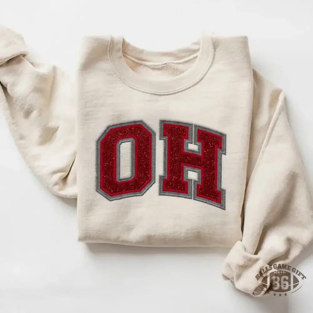 Custom Team Glitter Embroidered Sweatshirt Hoodie T-shirt