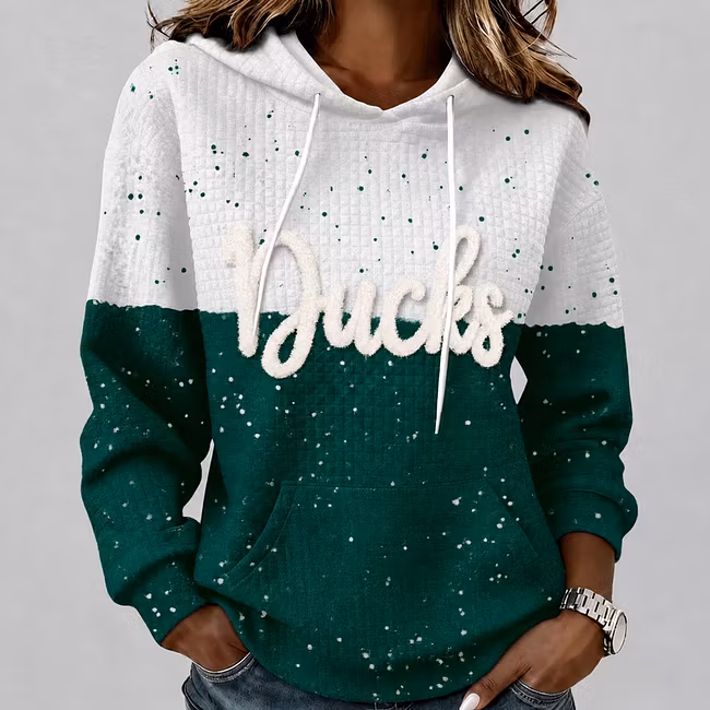 Custom College Spirit Waffle Hoodie, Personalized Chenille Team Name & Mascot Game Day Pullover