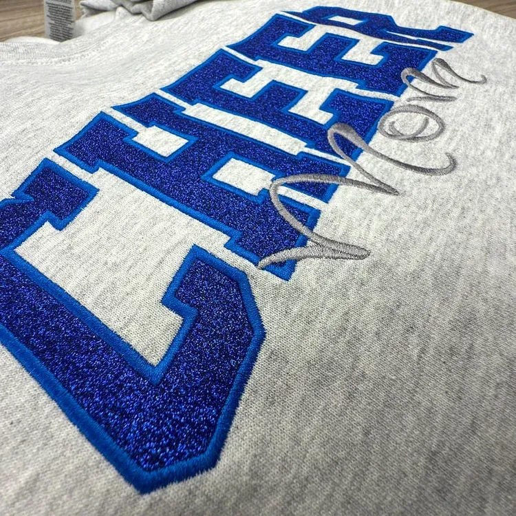 Custom Embroidered Glitter Cheer Mom T-shirt&Sweatshirt , Cheer Mom Gift