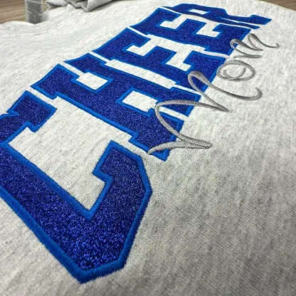 Custom Embroidered Glitter Cheer Mom T-shirt&Sweatshirt , Cheer Mom Gift
