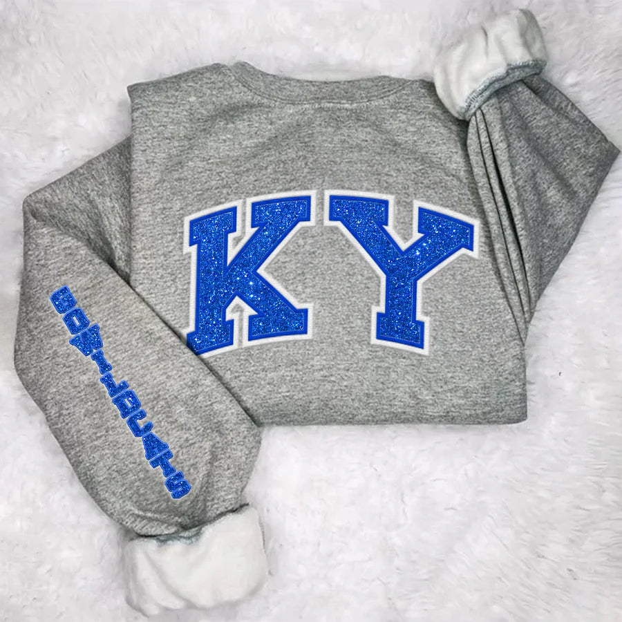 Custom Team Glitter Embroidered Sweatshirt Hoodie T-shirt