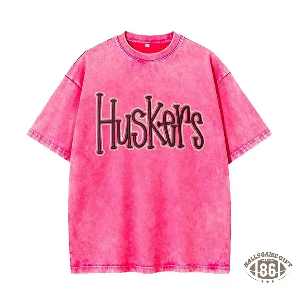 Personalized College Team Double 3D Puff School Mascot Embroidered Washed T-Shirt