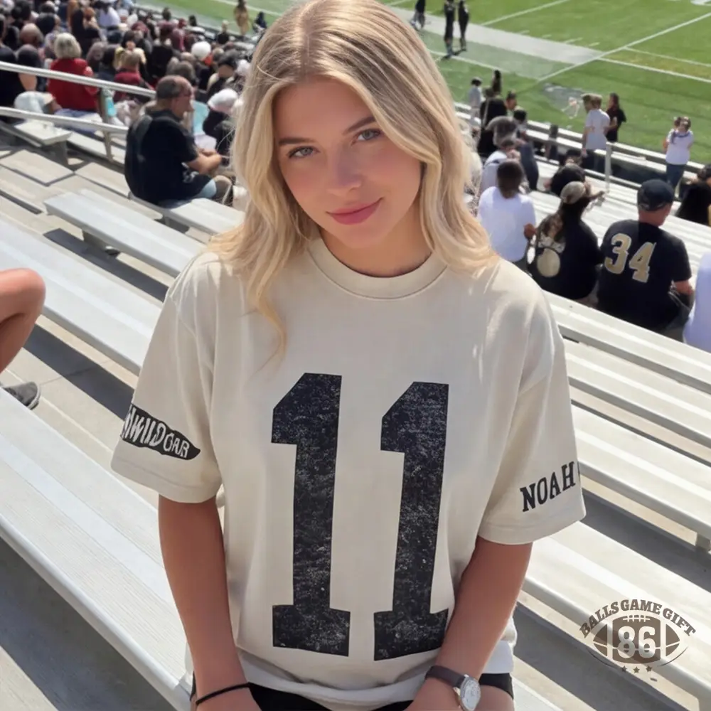 Custom Vintage Varsity Number or Letter Sport Team Washed T-Shirt