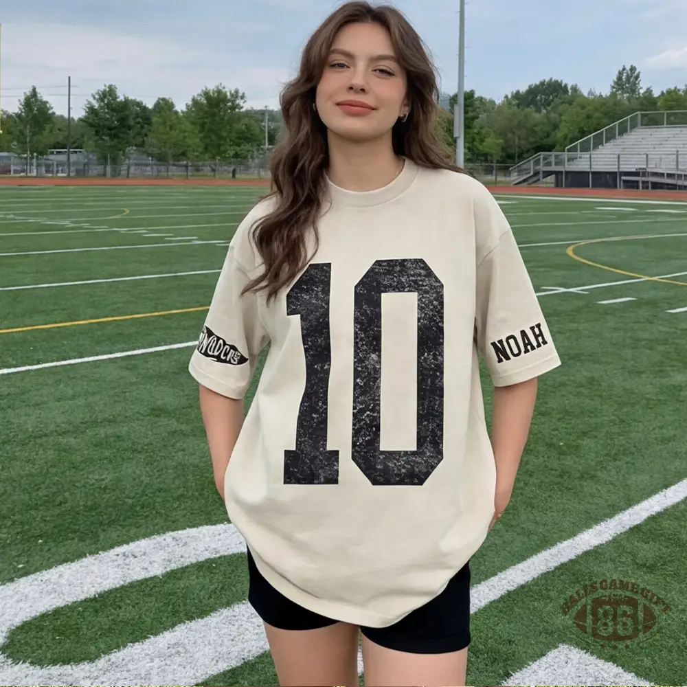 Custom Vintage Varsity Number or Letter Sport Team Washed T-Shirt