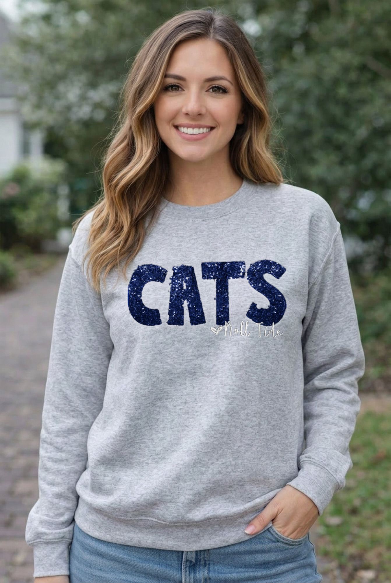 Custom Personalized Sequin Applique Gameday Team Name Mascot Sweatshirt