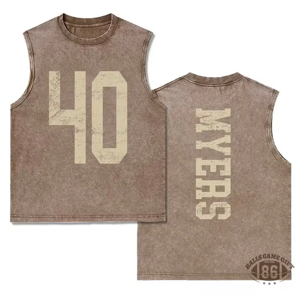 Custom Vintage Varsity Number or Letter Sport Team Washed Tank Top