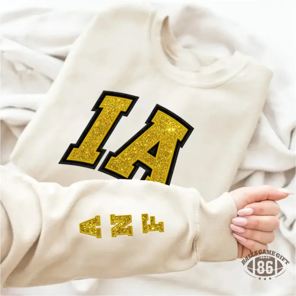 Custom Team Glitter Embroidered Sweatshirt Hoodie T-shirt