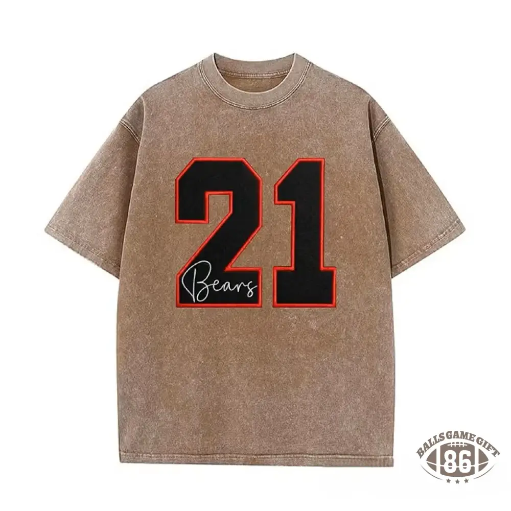 Custom Sports Number T-Shirt, Vintage Washed Team Spirit Casual Top