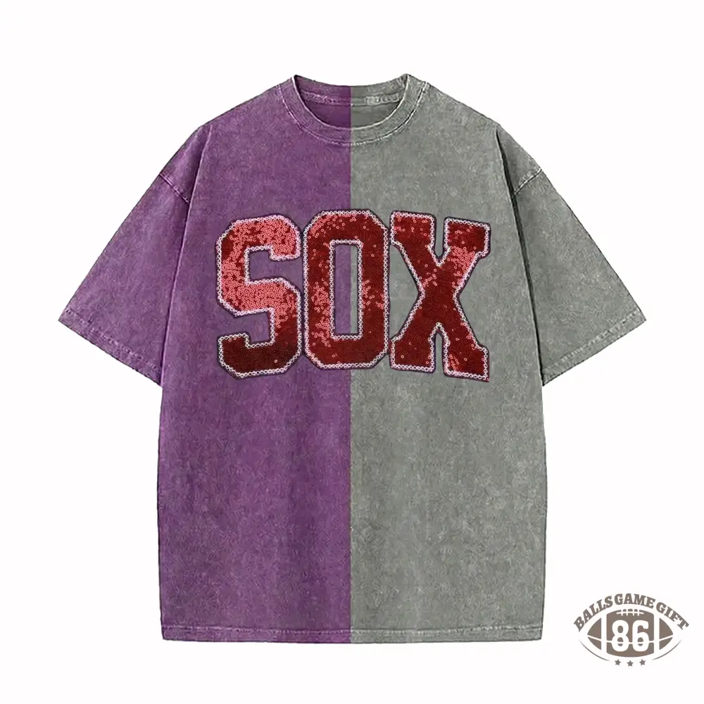 Personalized Sequin Applique Mascot Team Name Game Day Two Tone Washed T-shirt Gifts for Sports Mom