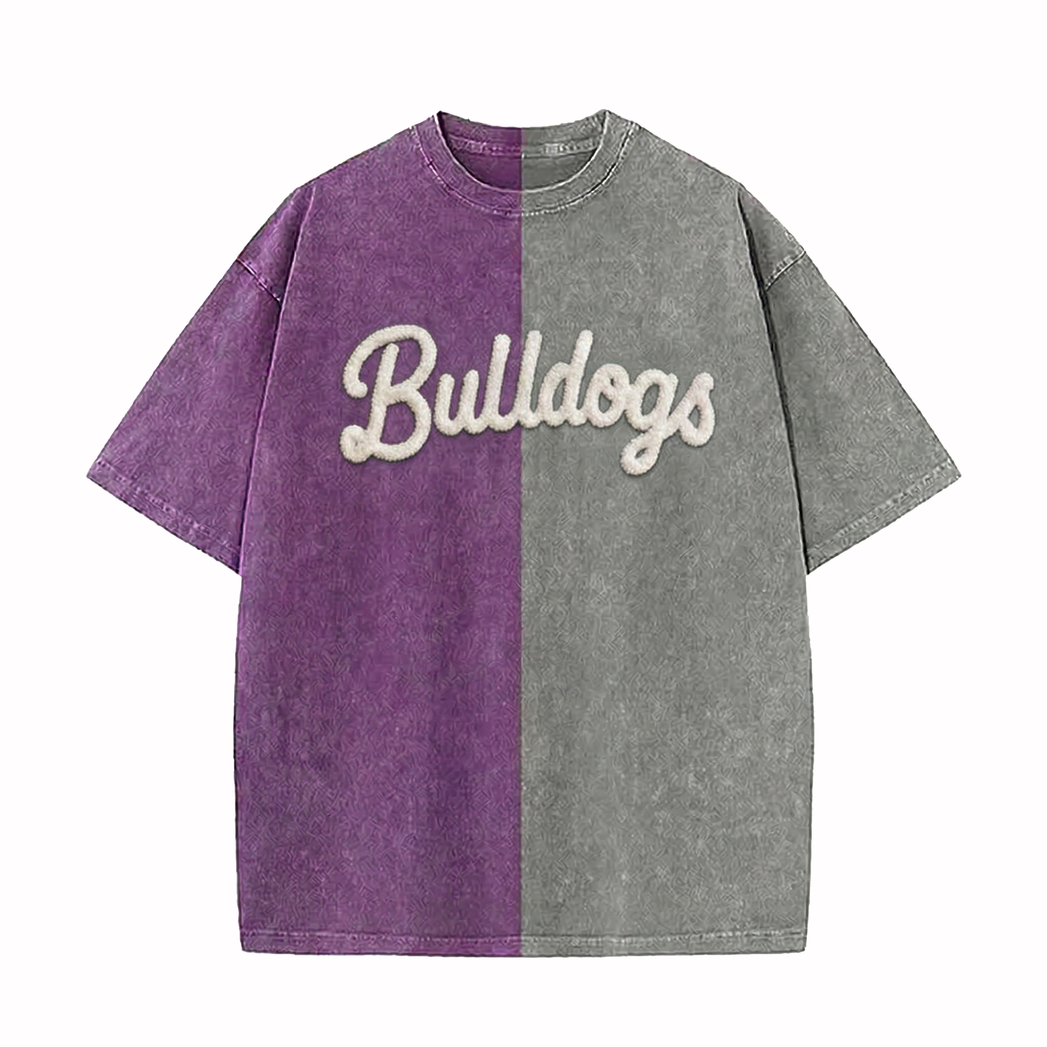 Personalized Chenille YARN EMBROIDERED Game Day Two Tone Washed T-shirt