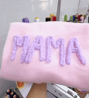 Custom Chenille Yarn Embroidered Mama Sweatshirt with Kids Names on Sleeve Mother’s Day Gift