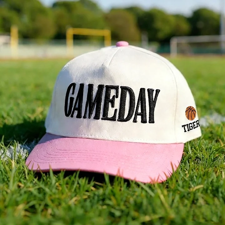 Game Day  Embroidery Baseball Cap with Sport Icon on Side
