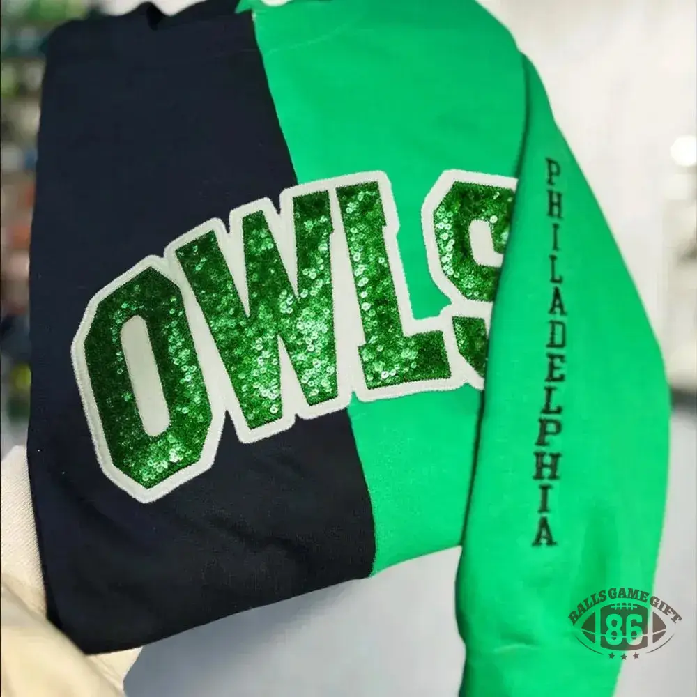 Personalized School Team Sequins Appliqué Sweatshirt – Two-Tone Split Crewneck