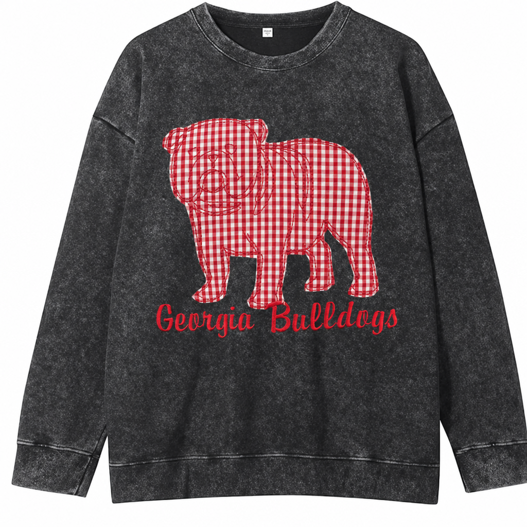 Personalized Appliqué Embroidered T-shirt Crewneck, Game Day Pullover, Vintage College Style