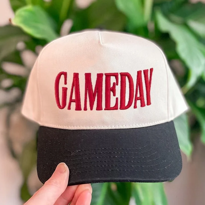 Game Day  Embroidery Baseball Cap with Sport Icon on Side