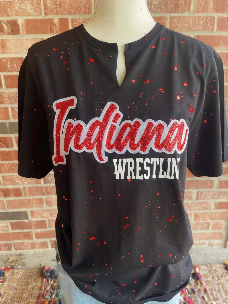 Custom Sports Mom Shirt ✨ Personalized Mascot Tee – Sparkle Game Day T-Shirt for Wrestling Moms