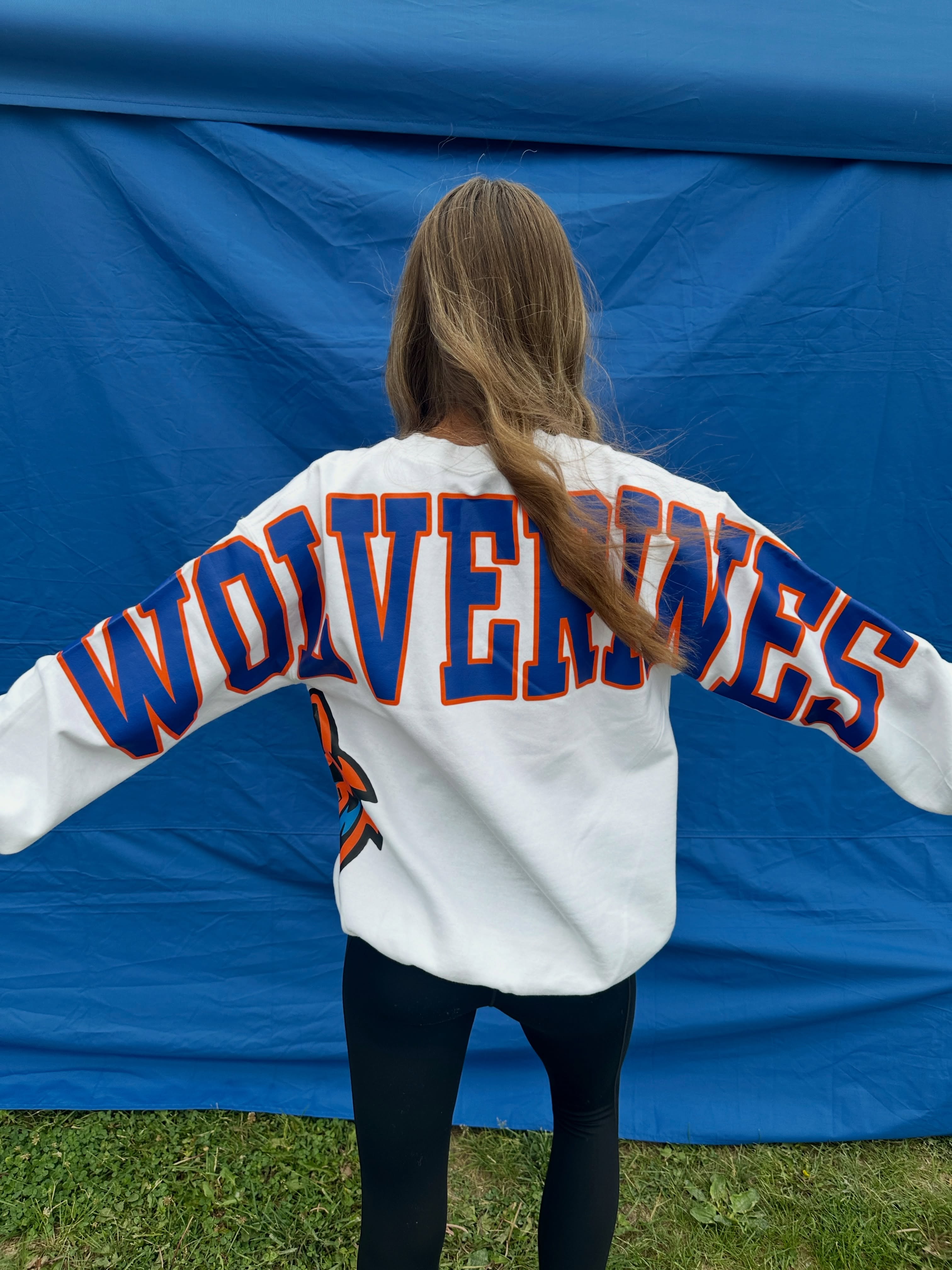 Solid Custom Back Print Sweatshirt For Sports Fans