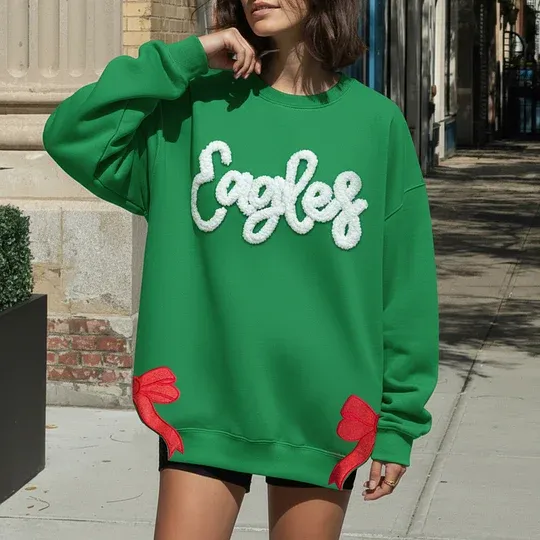 Custom Chenille Team Sweatshirt with Bow – Cozy Style & Fan Spirit 