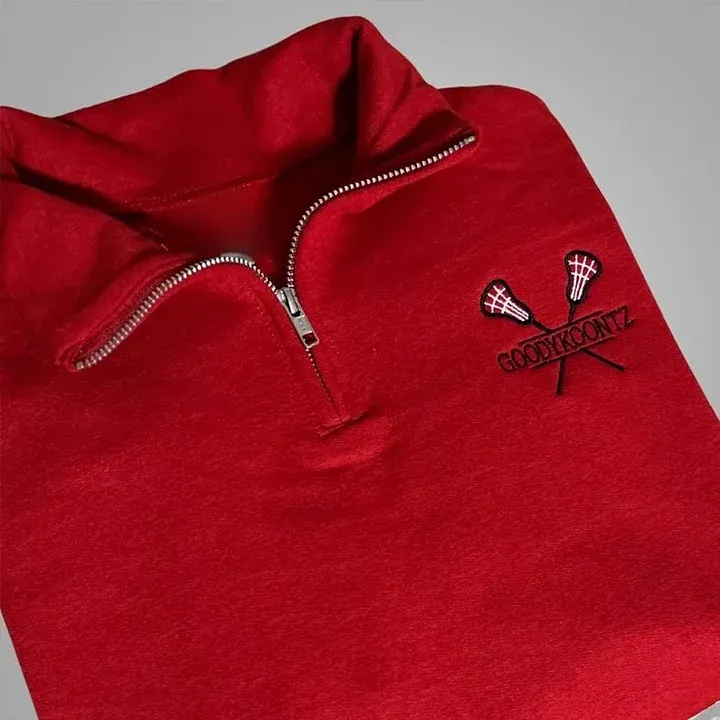 Personalized Embroidered Lacrosse Quarter zip Sweatshirt with Name Custom Lacrosse Mom Pullover