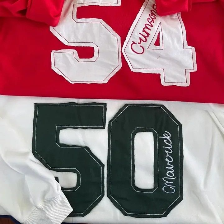 Sports Number Embroidered Crewneck Team or Player Name Sweatshirt