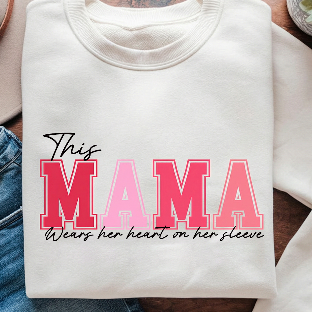 Custom Mama Embroidered Sweatshirt with Names on Sleeve Personalized Mother's Day Gift for Mom