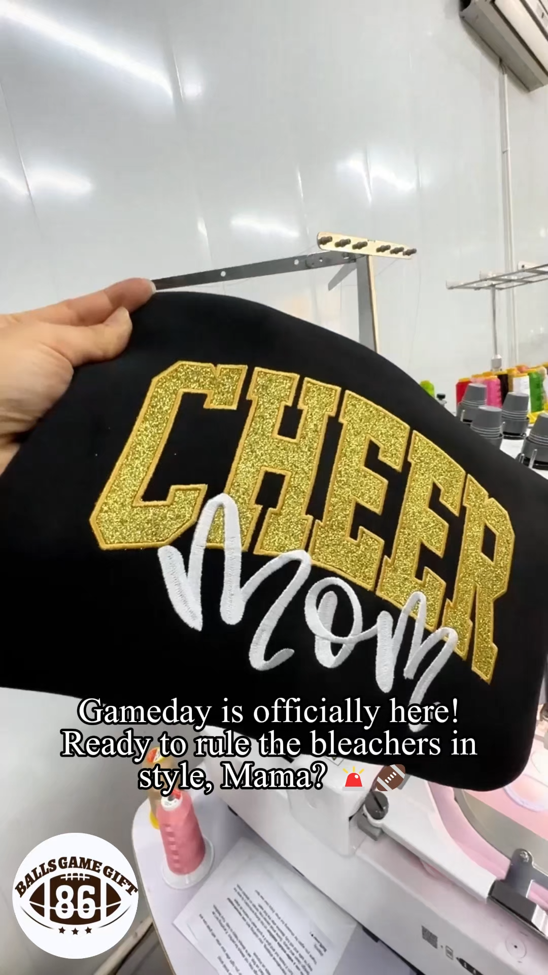Custom Cheer Mom Sweatshirt with Glitter Bow | Custom Name Pullover