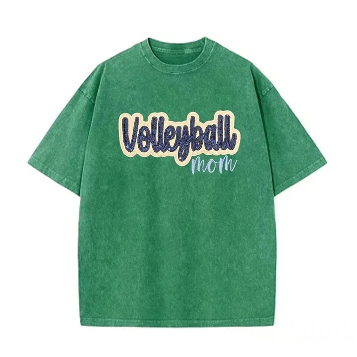 Sequin Volleyball Game Day Distressed T-Shirt with Side Bow Detail