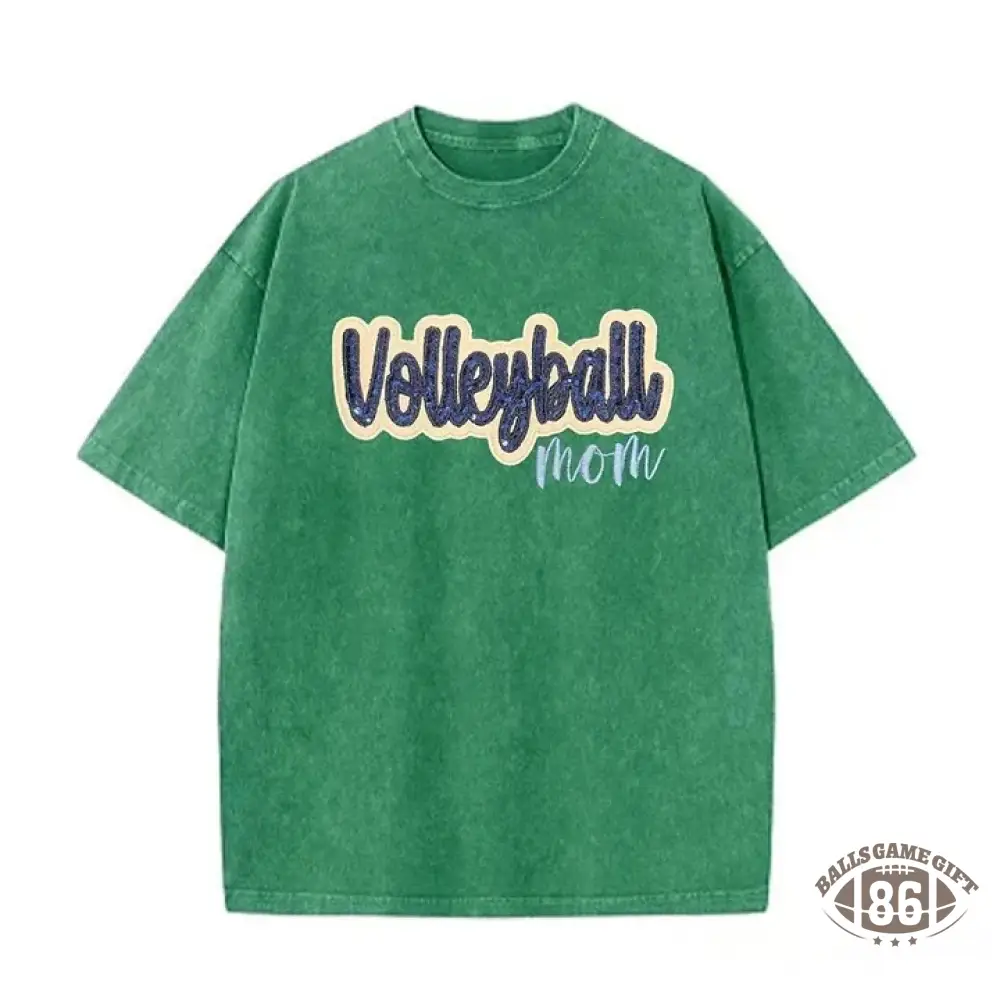 Sequin Volleyball Game Day Distressed T-Shirt with Side Bow Detail
