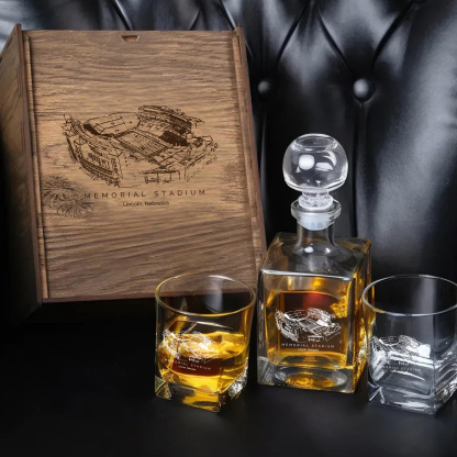 Memorial Stadium (Lincoln) - Nebraska Cornhuskers Whiskey Set 