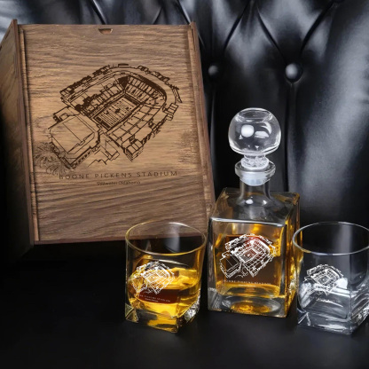 Boone Pickens Stadium - Oklahoma State Cowboys Whiskey Set 