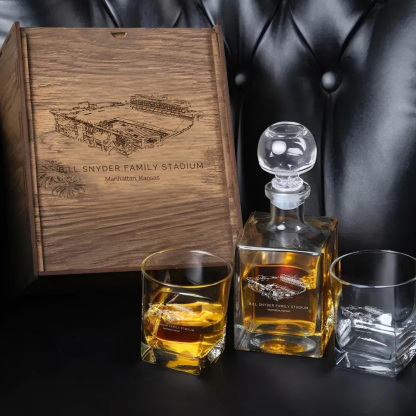 Bill Snyder Family Stadium - Kansas State Wildcats Whiskey Set 