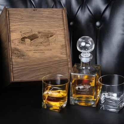 Vaught–Hemingway Stadium - Ole Miss Rebels Whiskey Set 