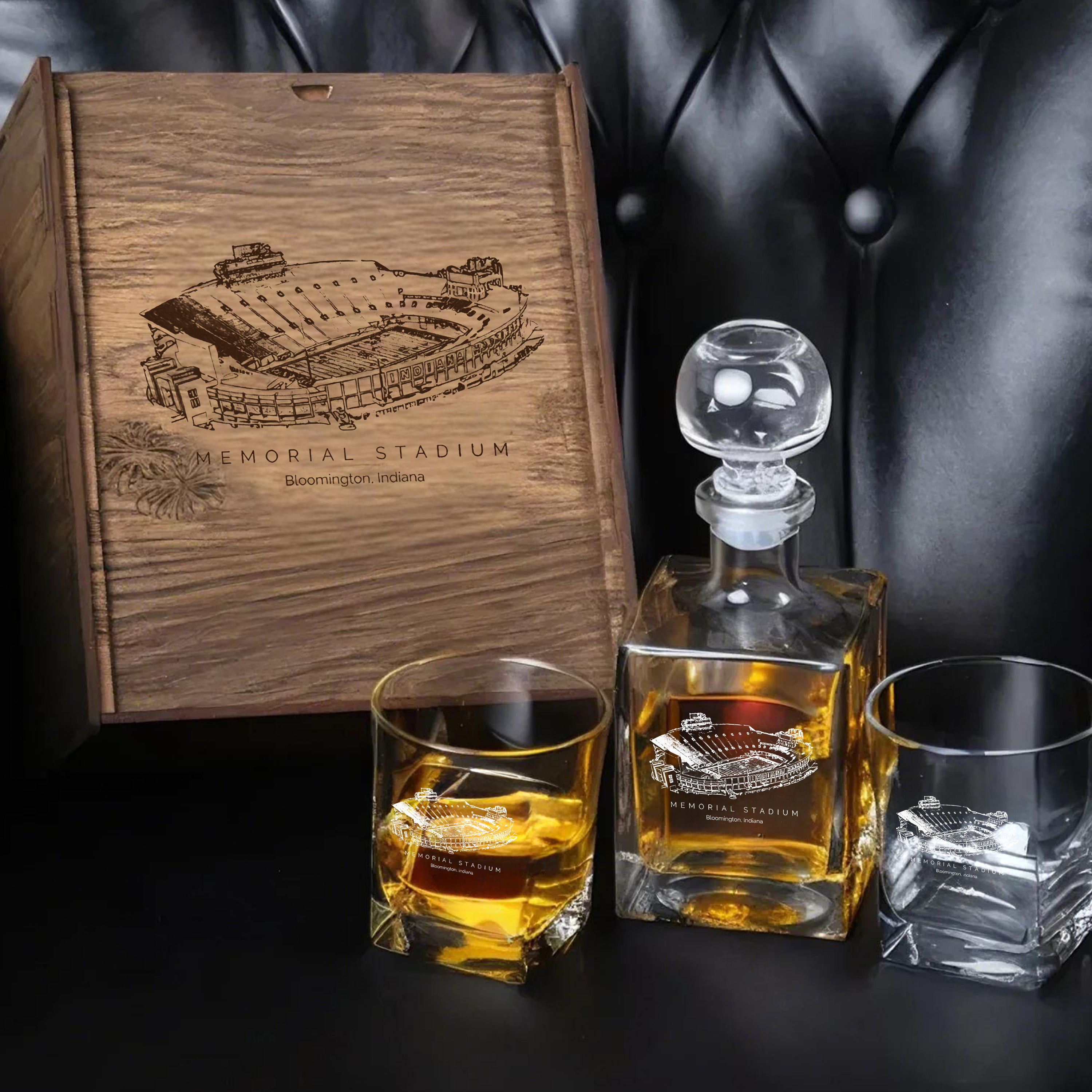 Memorial Stadium (Indiana) - Indiana Hoosiers Whiskey Set 